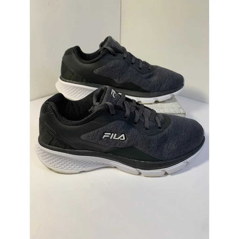 Fila Womens Running Shoes Sz 8 Gray Black Lightweight EVA Sole Sneakers Preowned